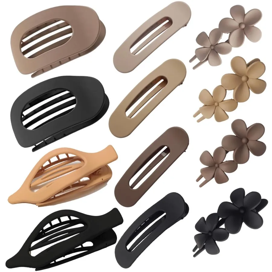 12 PCS Flat Hair Claw Clips for Women,Flower Hair Clips for Thick or Thin Hair,4 Styles Matte Hair Clips Strong Hold Jaw Hair No Slip Grip Hair Claw Clips for Women Girls gifts
12 PCS Flat Hair Claw Clips for Women,Flower Hair Clips for Thick or Thin Hair,4 Styles Matte Hair Clips Strong Hold Jaw Hair No Slip Grip Hair Claw Clips for Women Girls gifts