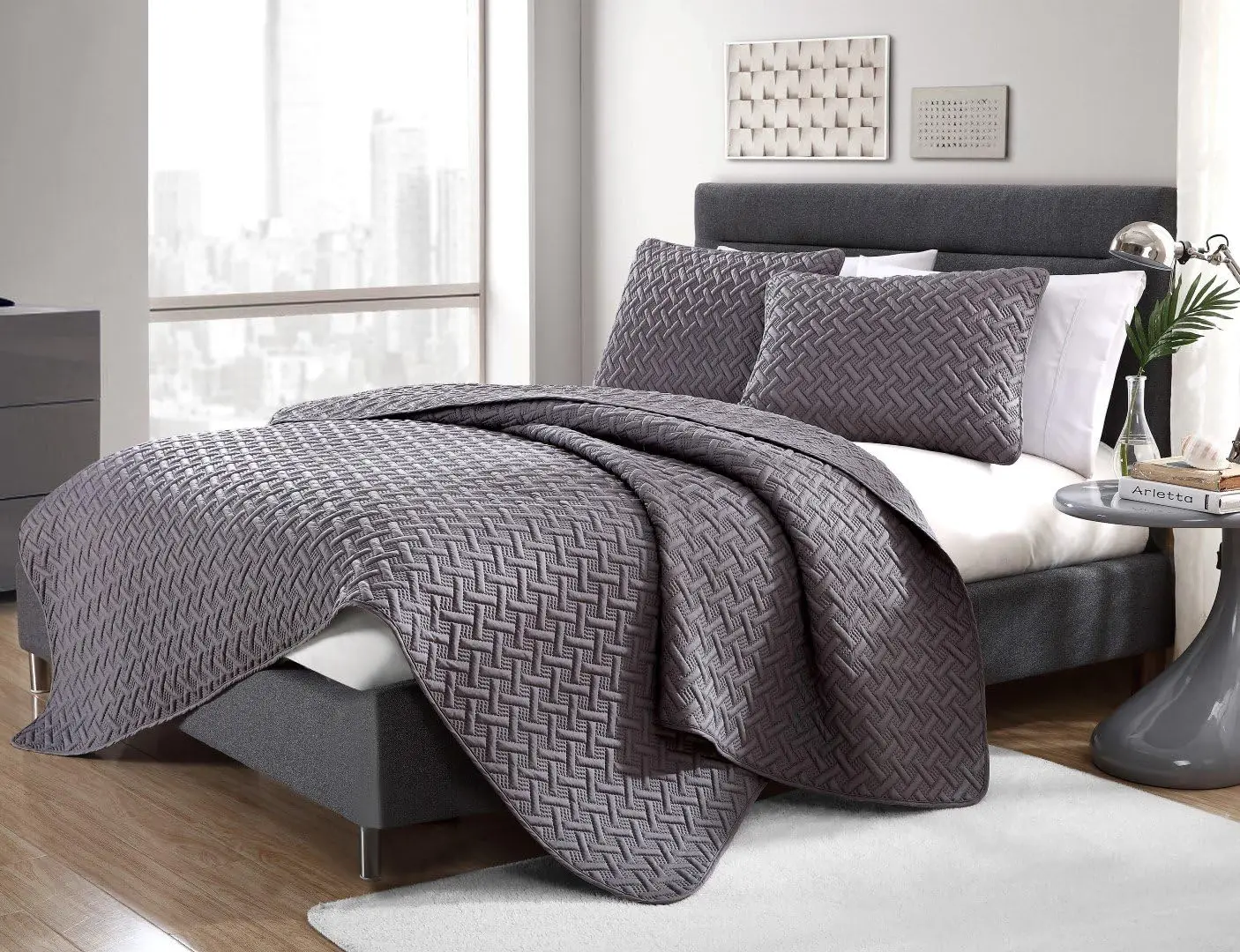 Twin Bedding Set 2 Piece - Ultra Soft Breathable Quilt & Pillow Sham, Lightweight All Season Bedspread with Textured Basketweave
Twin Bedding Set 2 Piece - Ultra Soft Breathable Quilt & Pillow Sham, Lightweight All Season Bedspread with Textured Basketweave