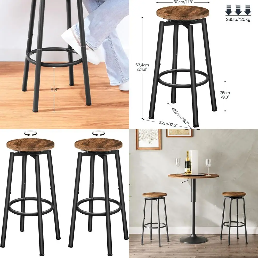 Набор из 2 поворотных барных стульев, 24,9 дюйма, круглые, без спинки, современный дизайн, регулируемые ножки, идеально подходят для кухонных островов, баров, кафе, в деревенском стиле
Набор из 2 поворотных барных стульев, 24,9 дюйма, круглые, без спинки, современный дизайн, регулируемые ножки, идеально подходят для кухонных островов, баров, кафе, в деревенском стиле