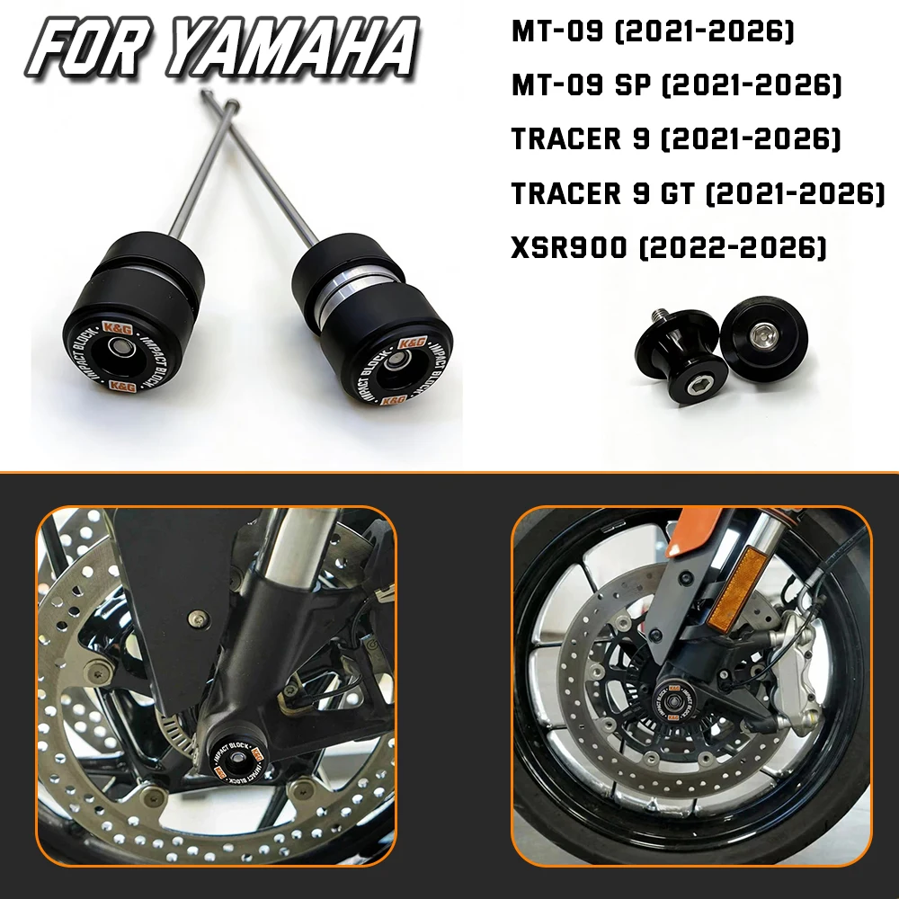 For Yamaha MT-09/SP 21-26 Tracer 9/GT 21-26 XSR900 22-23 front rear axle fork collision protection slider wheel landing device
For Yamaha MT-09/SP 21-26 Tracer 9/GT 21-26 XSR900 22-23 front rear axle fork collision protection slider wheel landing device