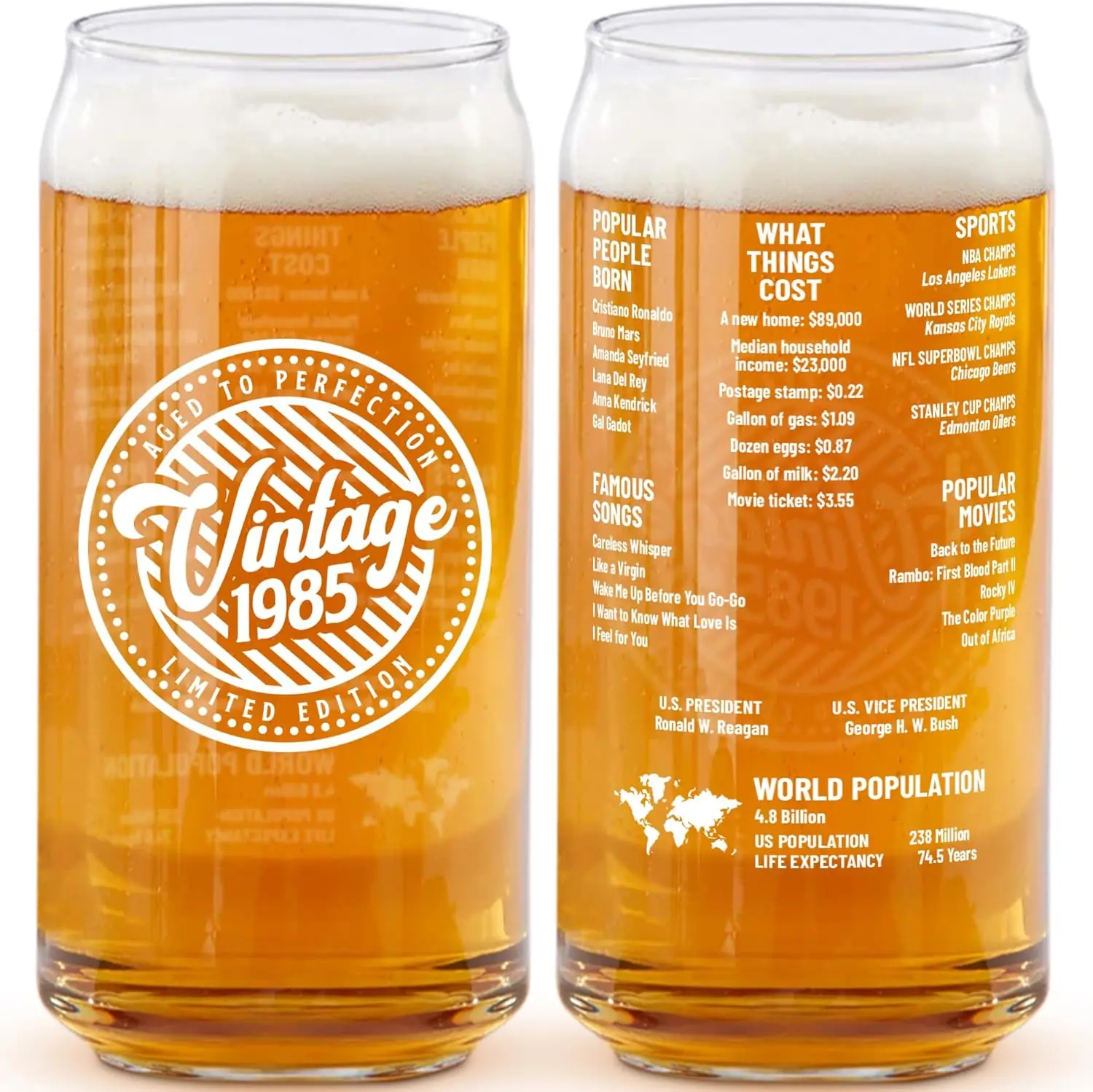 40th Birthday Gift for Men - Vintage Beer Can Glass, 20oz, 2-Sided Design, Funny 40 Year Old Present
40th Birthday Gift for Men - Vintage Beer Can Glass, 20oz, 2-Sided Design, Funny 40 Year Old Present