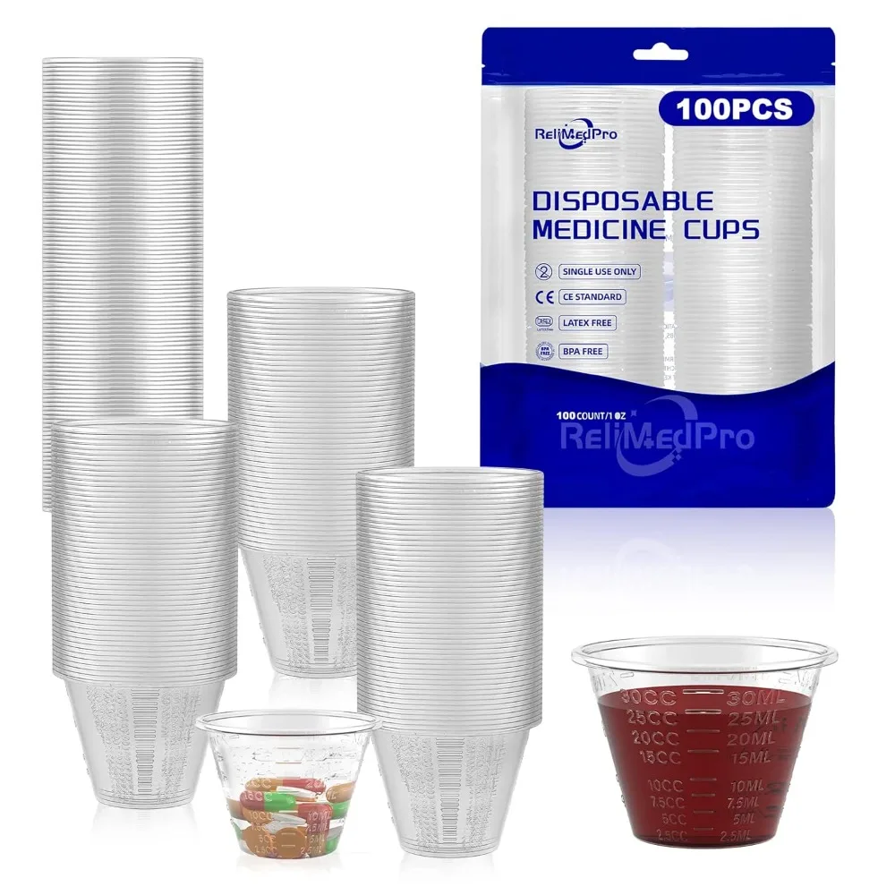 Disposable Medicine Cups Graduated, Bulk Pack of 100, 1 oz (30ml) Small Plastic Measuring Cup for Liquid Medication, Paint, epoxy, Pill and Resin.
Disposable Medicine Cups Graduated, Bulk Pack of 100, 1 oz (30ml) Small Plastic Measuring Cup for Liquid Medication, Paint, epoxy, Pill and Resin.