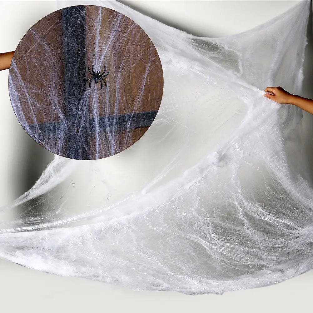 100G Artificial Stretchable Spider Cobwebs Fake Cotton Spider Webs 4 Spiders Halloween Cobweb Haunted House Party
100G Artificial Stretchable Spider Cobwebs Fake Cotton Spider Webs 4 Spiders Halloween Cobweb Haunted House Party