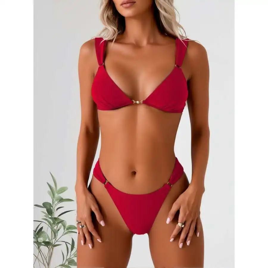 Red Triangle Bikini Set Adjustable Strap Swimwear For Women Summer Beach Pool Vacation
Red Triangle Bikini Set Adjustable Strap Swimwear For Women Summer Beach Pool Vacation
