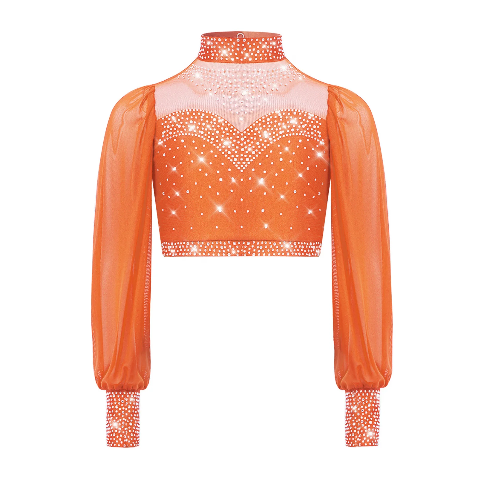 Kids Girls Lyrical Dance Tops Sheer Mesh Long Sleeve Cutout Back Rhinestones Crop Top Ballet Classical Stage Performance Costume
Kids Girls Lyrical Dance Tops Sheer Mesh Long Sleeve Cutout Back Rhinestones Crop Top Ballet Classical Stage Performance Costume