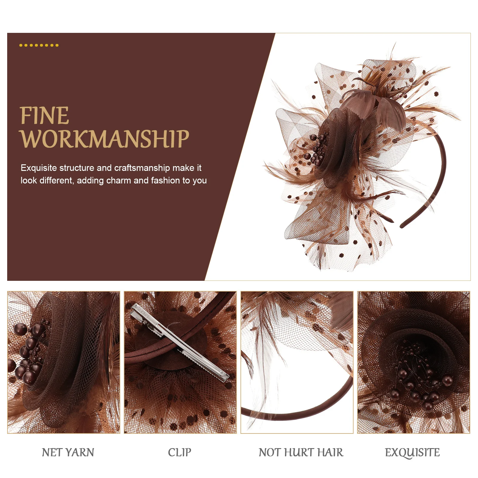 Vintage Plume Bead Net Yarn Flower Headband for Women Girls Bride Elegant Hair Accessory Party Wedding Retro Hairstyle Decor
Vintage Plume Bead Net Yarn Flower Headband for Women Girls Bride Elegant Hair Accessory Party Wedding Retro Hairstyle Decor