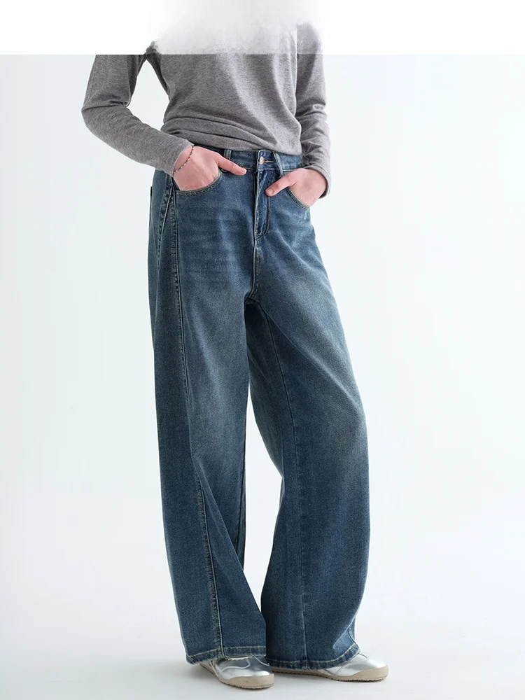 High Waist Wide Leg Women's Jeans Draping Effect Spring 2026 Slimming Loose Fit Trousers Casual Style Cotton Fabric Zipper Cl...
High Waist Wide Leg Women's Jeans Draping Effect Spring 2026 Slimming Loose Fit Trousers Casual Style Cotton Fabric Zipper Cl...