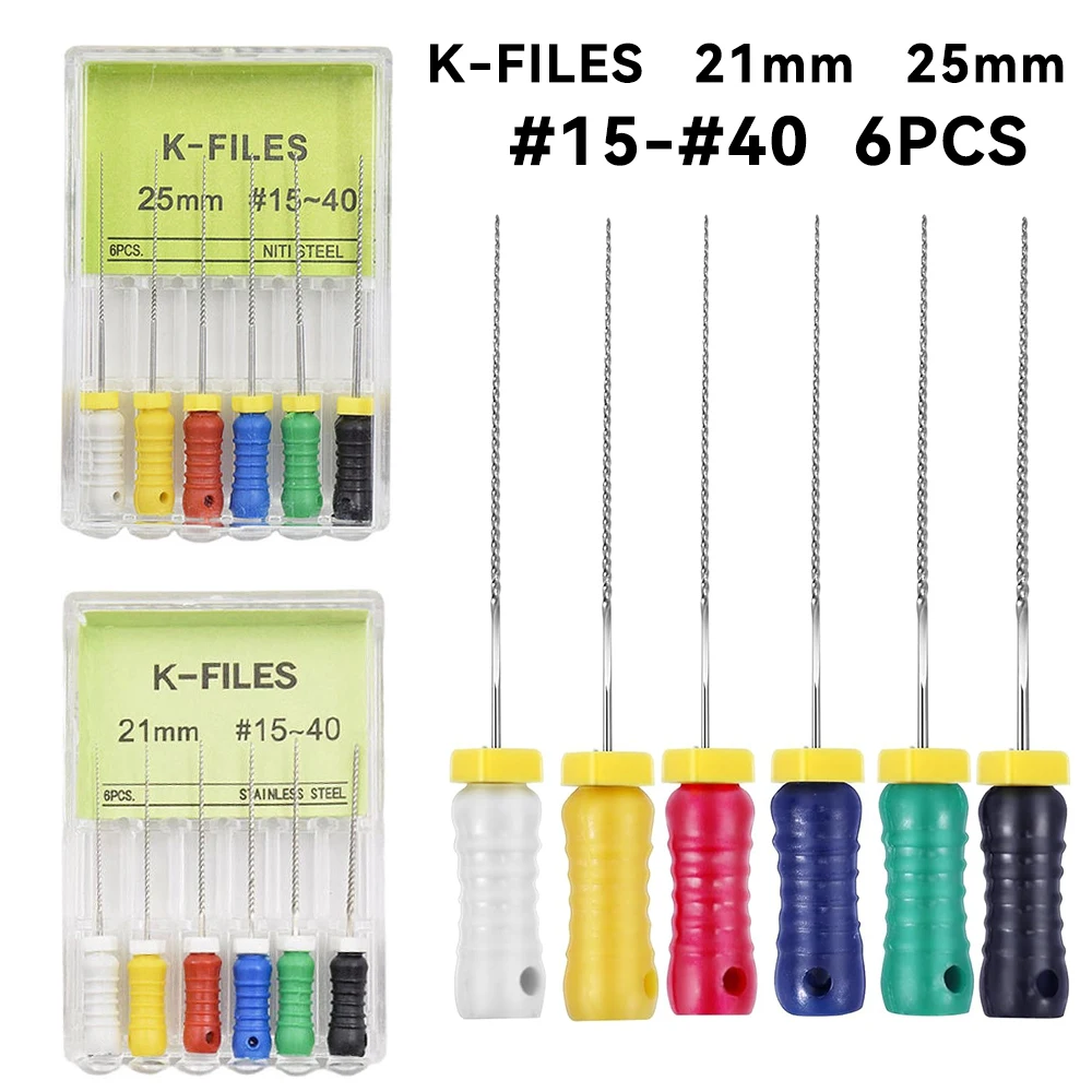 6Pcs/Pack Dental Hand Use K-Files 21mm 25mm Stainless Steel Endodontic Root Canal Files Dentist Tools Dental Files Dental Tools
6Pcs/Pack Dental Hand Use K-Files 21mm 25mm Stainless Steel Endodontic Root Canal Files Dentist Tools Dental Files Dental Tools