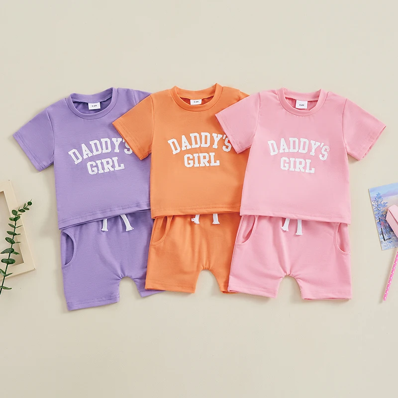 Summer Newborn Baby Girl 2PC Clothes Set Short Sleeve Letters Print T-shirt with Elastic Waist Shorts Suit Toddler Girls Outfit
Summer Newborn Baby Girl 2PC Clothes Set Short Sleeve Letters Print T-shirt with Elastic Waist Shorts Suit Toddler Girls Outfit