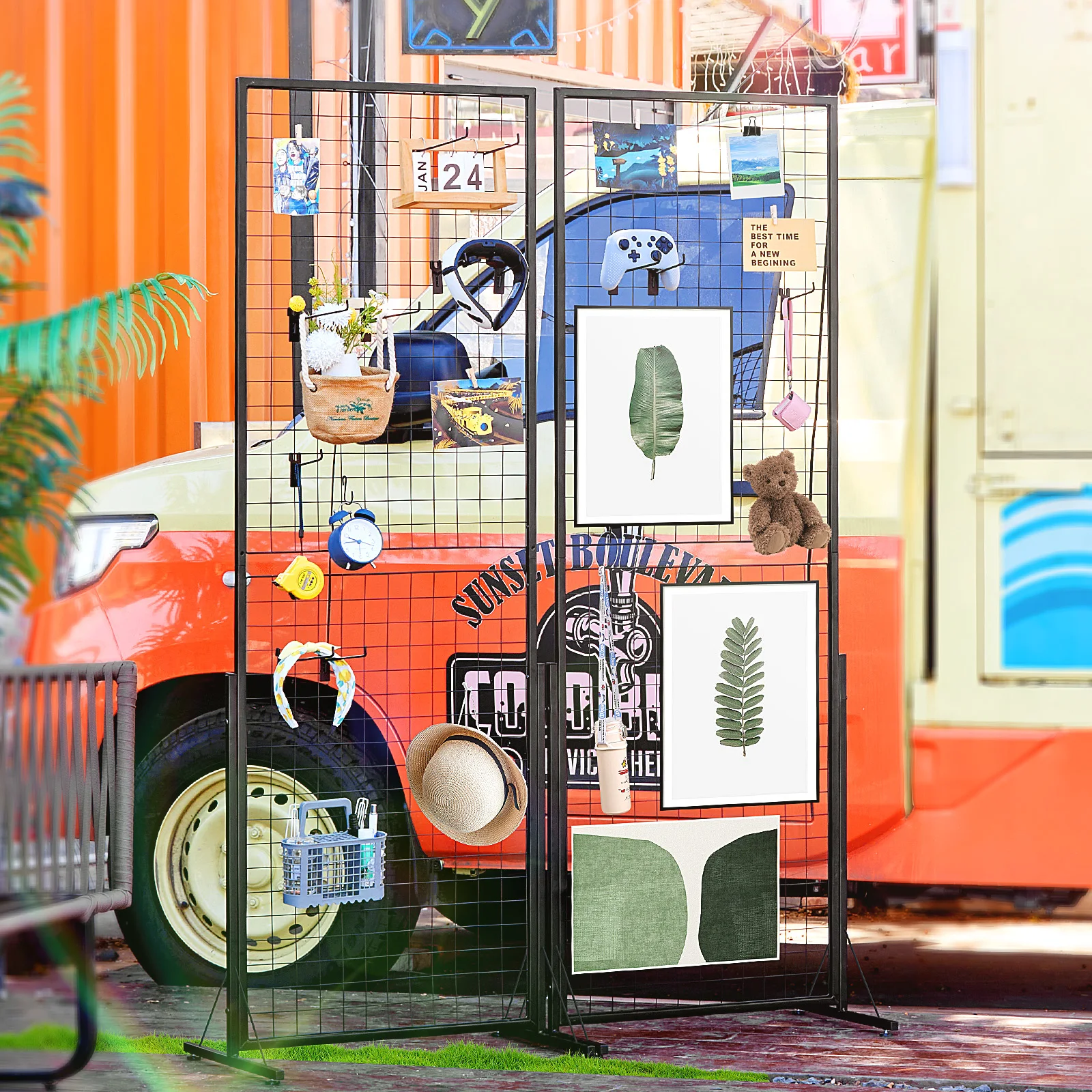 2' X 5.6' Grid Wall Panels Tower, 2 Packs Wire Gridwall Display Racks With T-Base Floorstanding, Double Side Gridwall Panels
2' X 5.6' Grid Wall Panels Tower, 2 Packs Wire Gridwall Display Racks With T-Base Floorstanding, Double Side Gridwall Panels