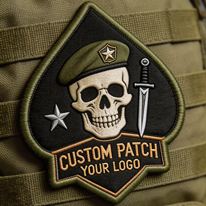 Army Green Skull With Beret Custom Embroidered Patches Personalized Logo Iron On Patch Sew On Badge For Tactical Backpack Vest
Army Green Skull With Beret Custom Embroidered Patches Personalized Logo Iron On Patch Sew On Badge For Tactical Backpack Vest
