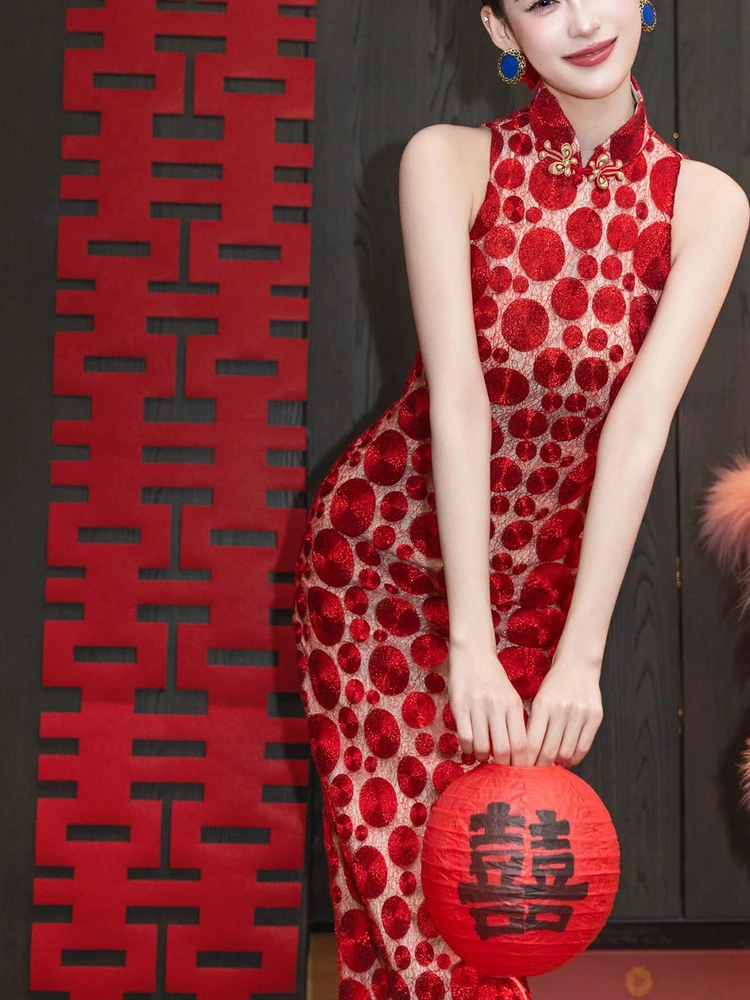 Ele Red Chinese Sle Wedding Dr Women's New Bride Morning oot Photoaphy Ceremony Long Qipao Evening Gown
Ele Red Chinese Sle Wedding Dr Women's New Bride Morning oot Photoaphy Ceremony Long Qipao Evening Gown
