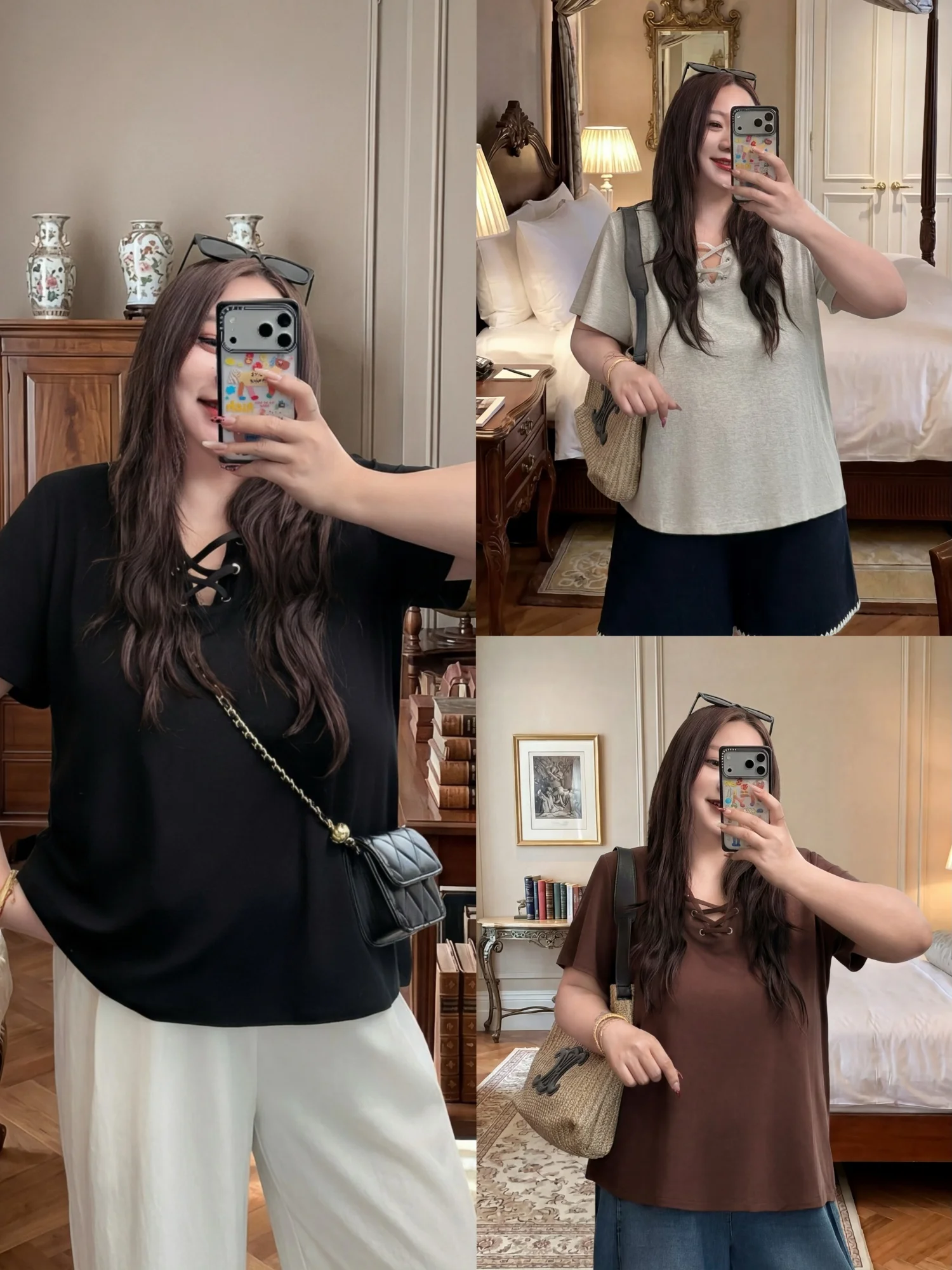 plus Size Women's V-Neck Short Sleeve Loose Fitting Summer New Style Commute Fashion Conceal Meat Slimming 17252H T-Shirt
plus Size Women's V-Neck Short Sleeve Loose Fitting Summer New Style Commute Fashion Conceal Meat Slimming 17252H T-Shirt