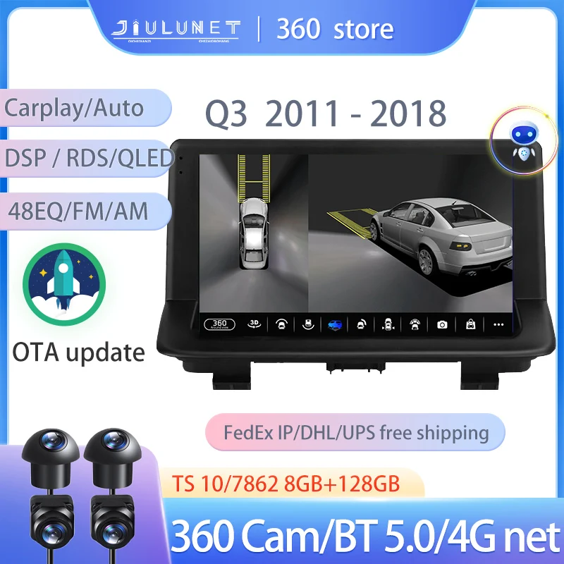 JIULUNET Smart Stereo Android Auto 360 Cam радио для Audi Q3 1 8U 2011 - 2018 мультимедийный видеоплеер навигация Carplay
JIULUNET Smart Stereo Android Auto 360 Cam радио для Audi Q3 1 8U 2011 - 2018 мультимедийный видеоплеер навигация Carplay