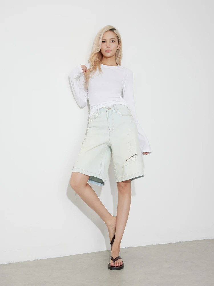 Джинсы RUGOSAM с высокой талией, женские, деним, весна-лето, новинка, длина до колена, рваные, стильные и модные
Джинсы RUGOSAM с высокой талией, женские, деним, весна-лето, новинка, длина до колена, рваные, стильные и модные