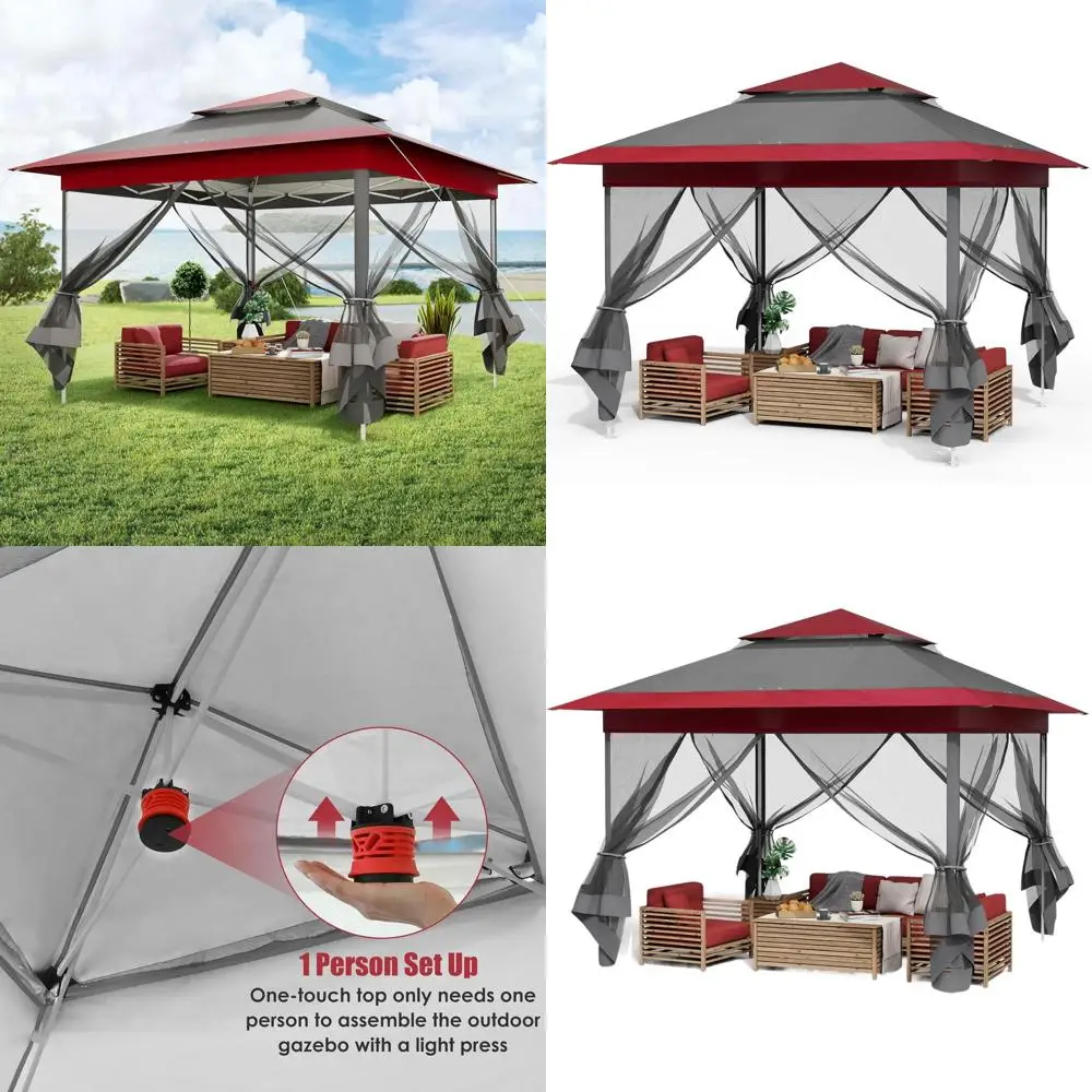 Instant Pop-Up Gazebo, Outdoor Folding Canopy with Netting, Metal Frame, Ventilated Shade for Patio, Lawn, Party, Garden (11FT×1
Instant Pop-Up Gazebo, Outdoor Folding Canopy with Netting, Metal Frame, Ventilated Shade for Patio, Lawn, Party, Garden (11FT×1