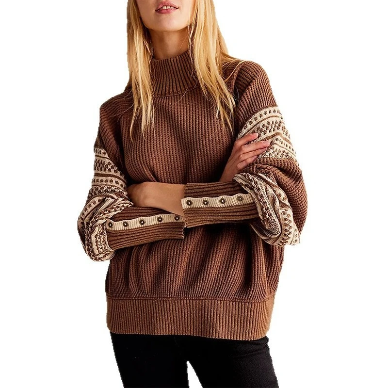 2025 New Autumn and Winter Knitted Color Matching Semi-high Neck Fashion Pullover Sweater
2025 New Autumn and Winter Knitted Color Matching Semi-high Neck Fashion Pullover Sweater