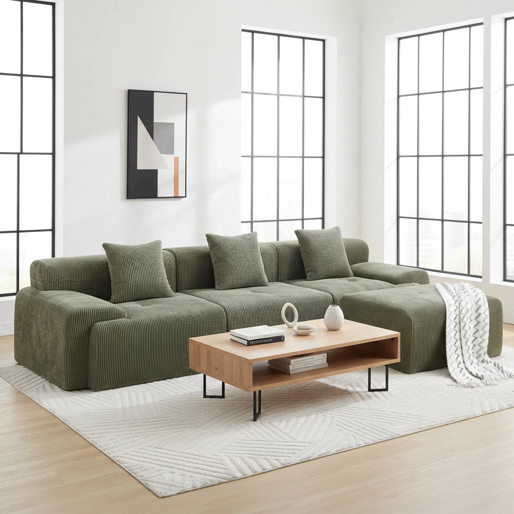 #Green Jumbo Corduroy Modular Sectional Sofa Oversized L Shape Chaise Lounge Couch with Throw Pillows for Living Room
#Green Jumbo Corduroy Modular Sectional Sofa Oversized L Shape Chaise Lounge Couch with Throw Pillows for Living Room