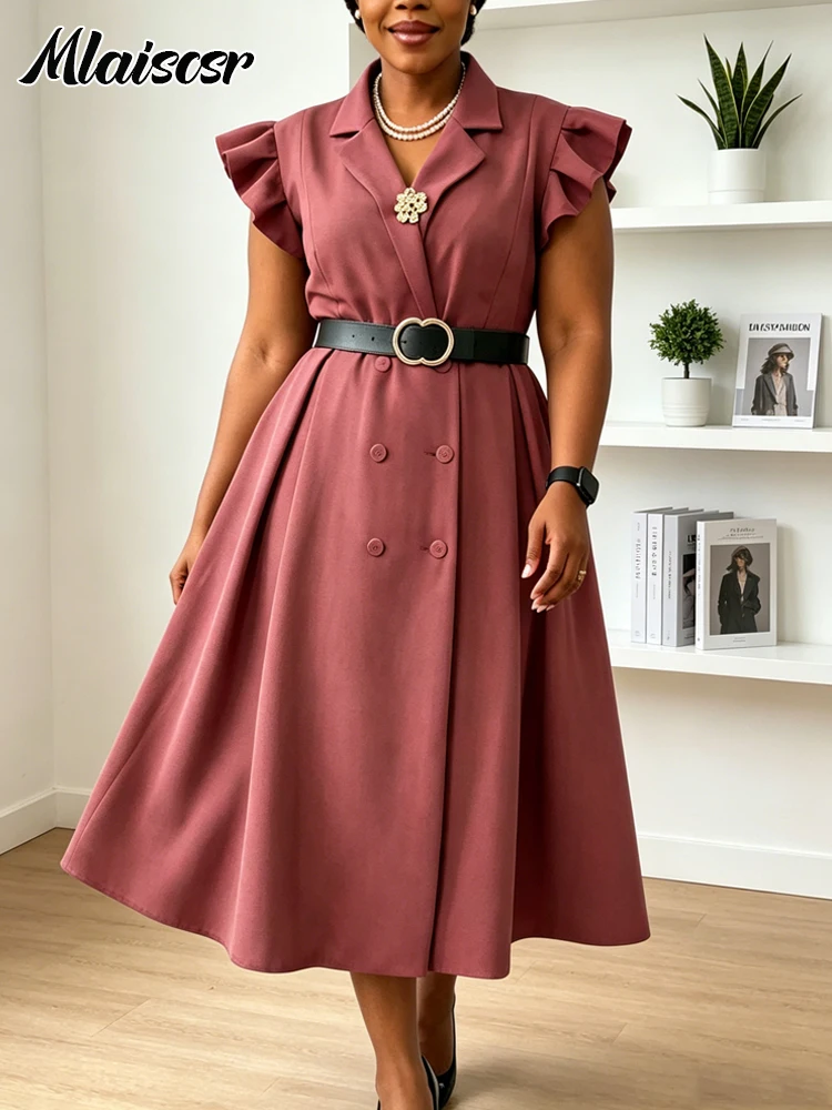 Mlaiscsr Chic A-Line Short Sleeve Midi Dress with Belt Classy and Timeless Dress for Work Weddings Evening Special Occasions
Mlaiscsr Chic A-Line Short Sleeve Midi Dress with Belt Classy and Timeless Dress for Work Weddings Evening Special Occasions