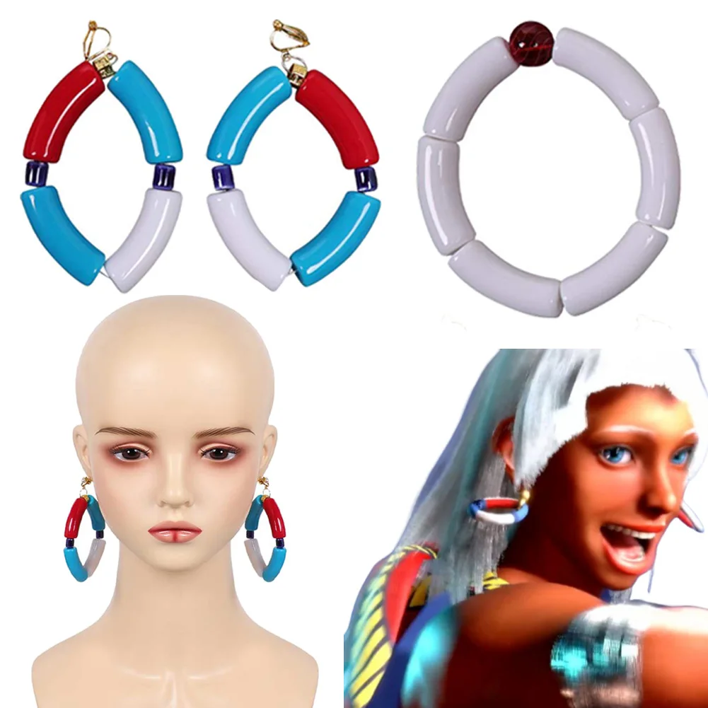 Fancy Dress SF 6 Elena Hanging Earrings Bracelets Set For Women Anime Fighter Game Costume Accessories Woman Props Gifts Jewelry
Fancy Dress SF 6 Elena Hanging Earrings Bracelets Set For Women Anime Fighter Game Costume Accessories Woman Props Gifts Jewelry