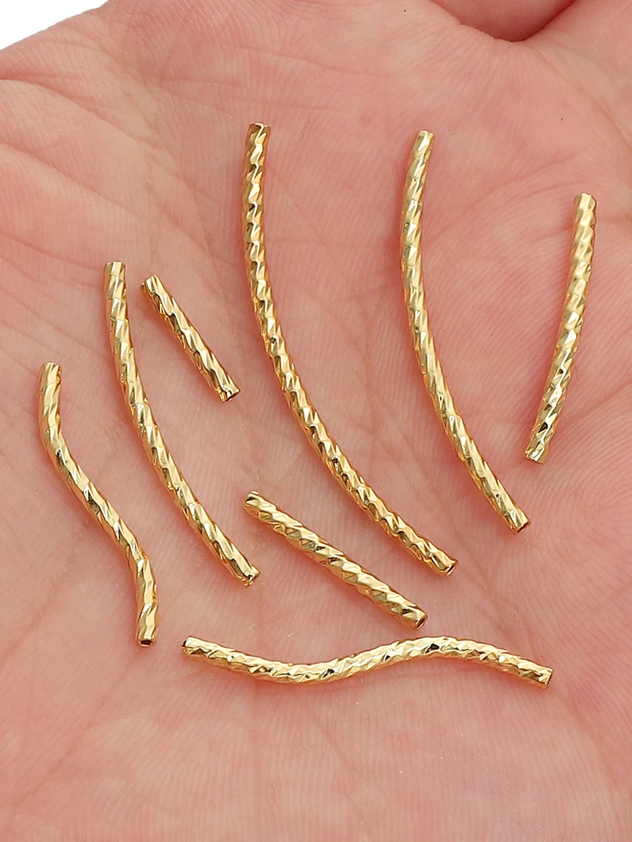 10/50pcs 14K Gold Plated Brass Curved Tube Bracelet Beads Connectors with Twisted Pattern Accessories For DIY Jewelry Making
10/50pcs 14K Gold Plated Brass Curved Tube Bracelet Beads Connectors with Twisted Pattern Accessories For DIY Jewelry Making