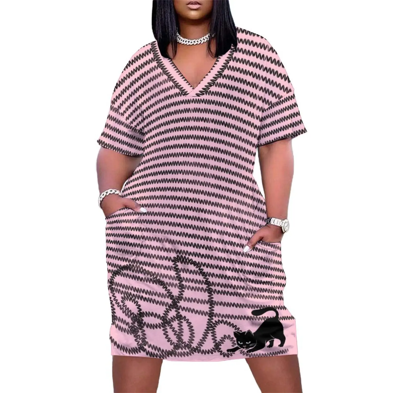 Unravel (Black Cat on Pink) Loose Pocket Dress summer dress women 2025 birthday dress
Unravel (Black Cat on Pink) Loose Pocket Dress summer dress women 2025 birthday dress