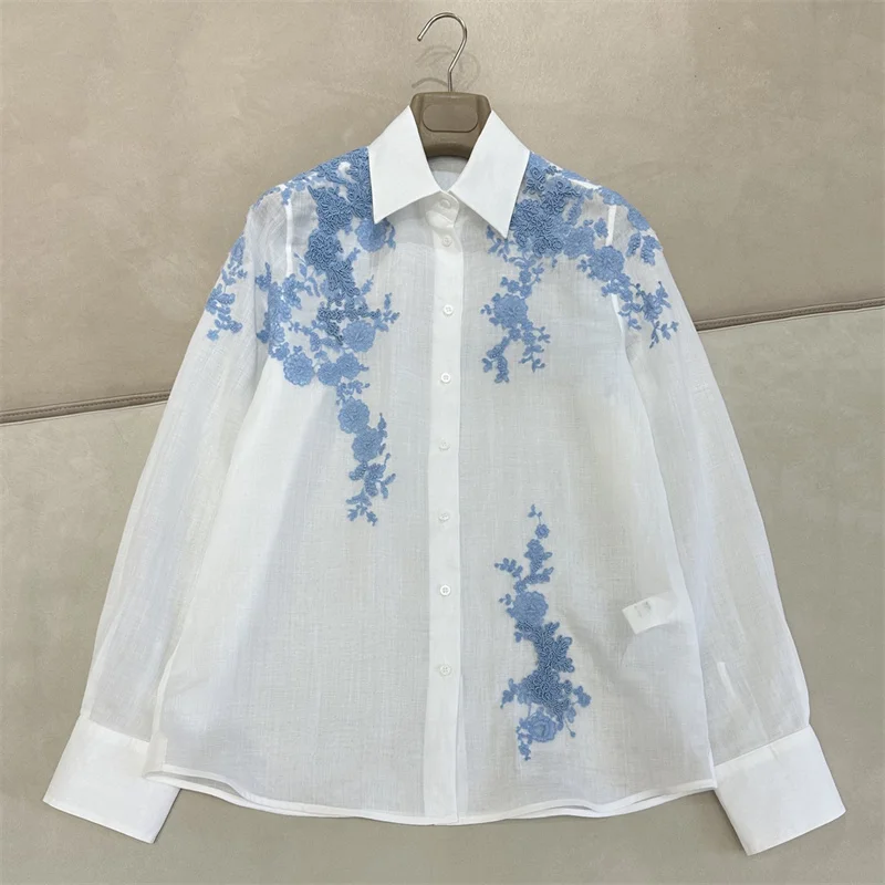 women's shirt 2026 summer new single breasted women's long sleeved top Flower embroidery women's blouse 100% Ramie thin tops y2k
women's shirt 2026 summer new single breasted women's long sleeved top Flower embroidery women's blouse 100% Ramie thin tops y2k