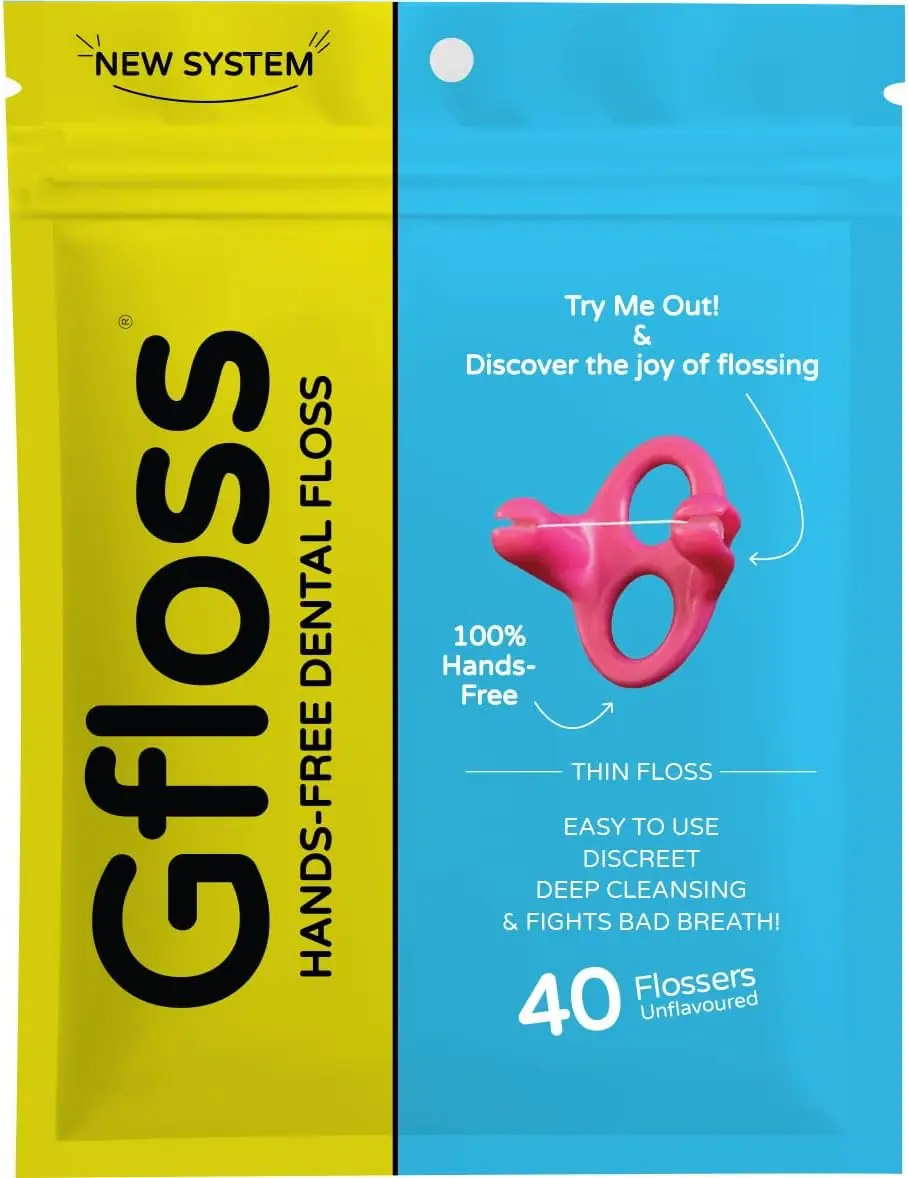 Hands-Free Dental Floss - 40 Count - Discreet & Easy to Use for Adults, Travel Floss, Thin Soft Unwaxed, PFAS-Free Oral Care
Hands-Free Dental Floss - 40 Count - Discreet & Easy to Use for Adults, Travel Floss, Thin Soft Unwaxed, PFAS-Free Oral Care