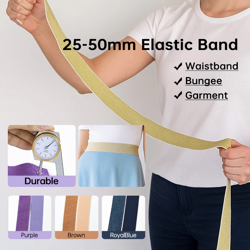 Meetee 2-10M Sewing Nylon Elastic Band 25-50mm Pants Waistband Elastics Rubber Stitching Webbing Stretch Belt Bias Bungee Bands
Meetee 2-10M Sewing Nylon Elastic Band 25-50mm Pants Waistband Elastics Rubber Stitching Webbing Stretch Belt Bias Bungee Bands