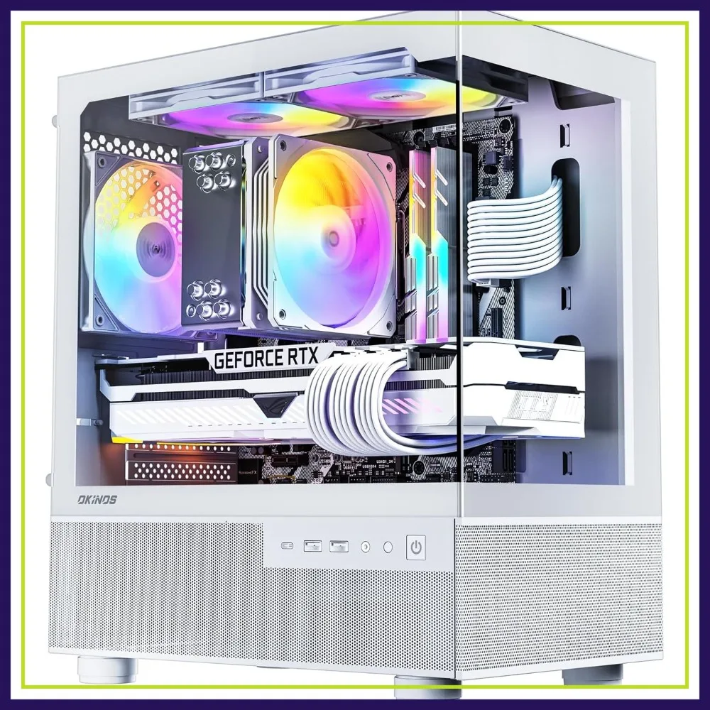 Micro ATX Case with 3x120mm ARGB Fans, Panoramic Tempered Glass, Type-C Port
Micro ATX Case with 3x120mm ARGB Fans, Panoramic Tempered Glass, Type-C Port