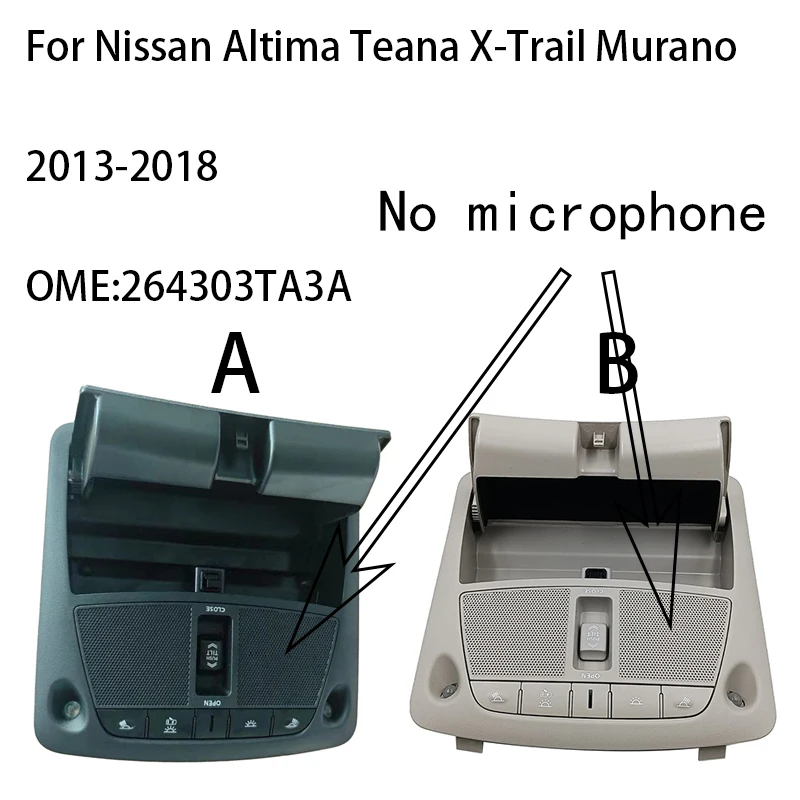 AH825 для Nissan Altima Teana X-Trail Murano 2013-2018, лампа для чтения, переключатель люка на крыше, консоль в сборе 264303 TA3A
AH825 для Nissan Altima Teana X-Trail Murano 2013-2018, лампа для чтения, переключатель люка на крыше, консоль в сборе 264303 TA3A