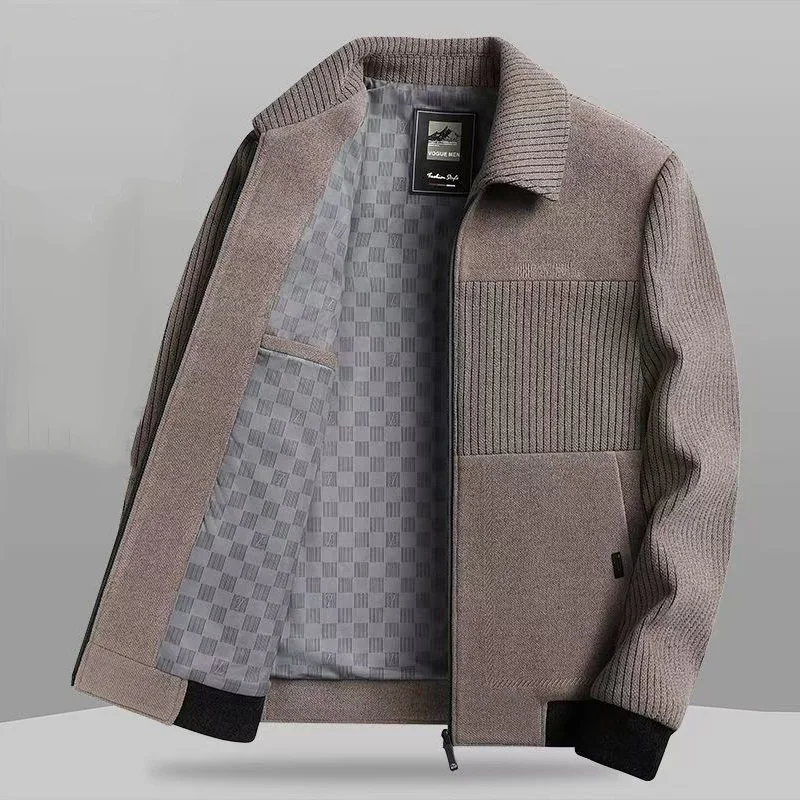 Spring Autumn Men Jacket Simple Solid Color Patchwork Male Coat Turn Down Collar Long Sleeve Business Casual Man Outerwear
Spring Autumn Men Jacket Simple Solid Color Patchwork Male Coat Turn Down Collar Long Sleeve Business Casual Man Outerwear