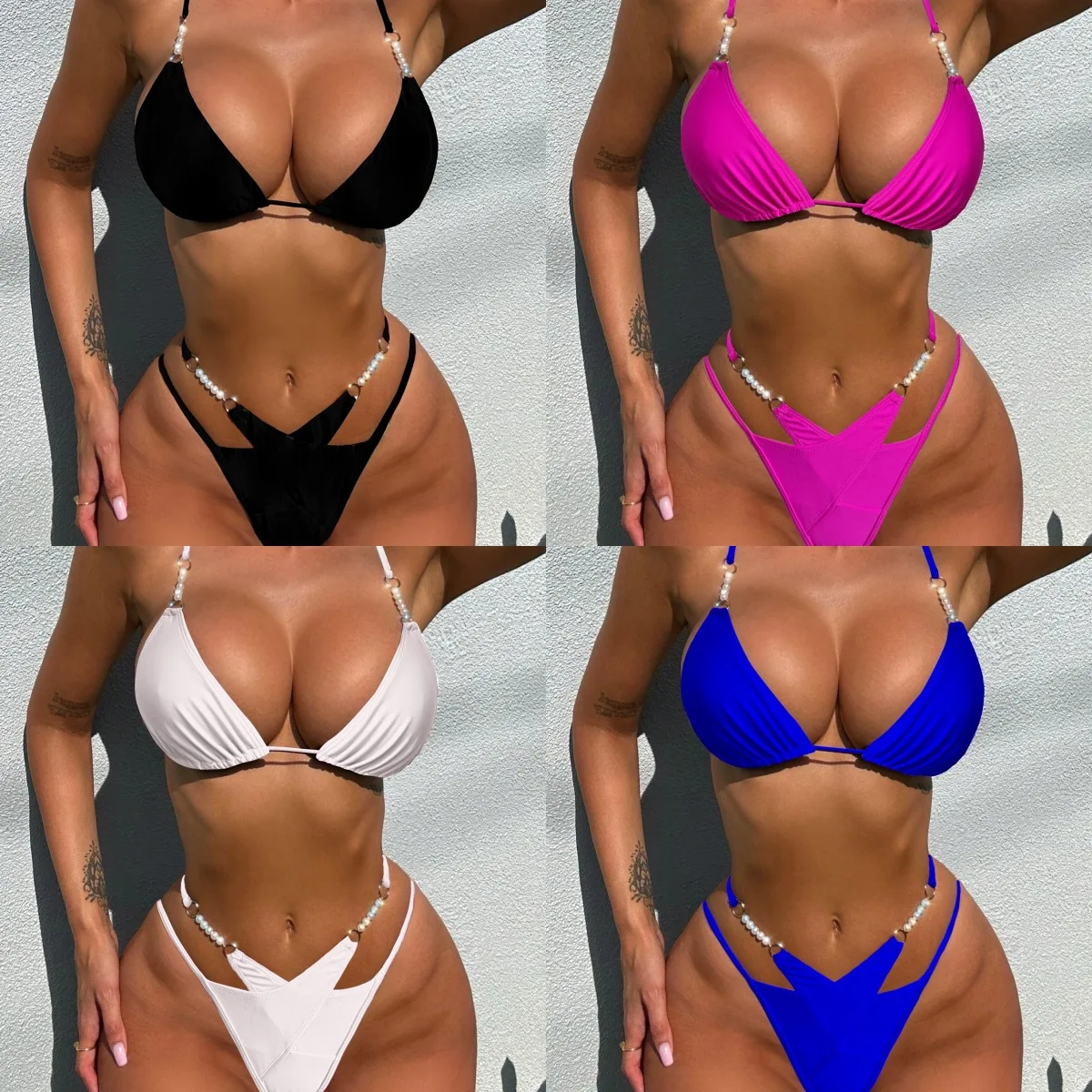 2025 New Arrival Women's Bikinis Set Sexy European & American Style Bikini Triangle Top with Creative Patchwork Women's Swimwear
2025 New Arrival Women's Bikinis Set Sexy European & American Style Bikini Triangle Top with Creative Patchwork Women's Swimwear