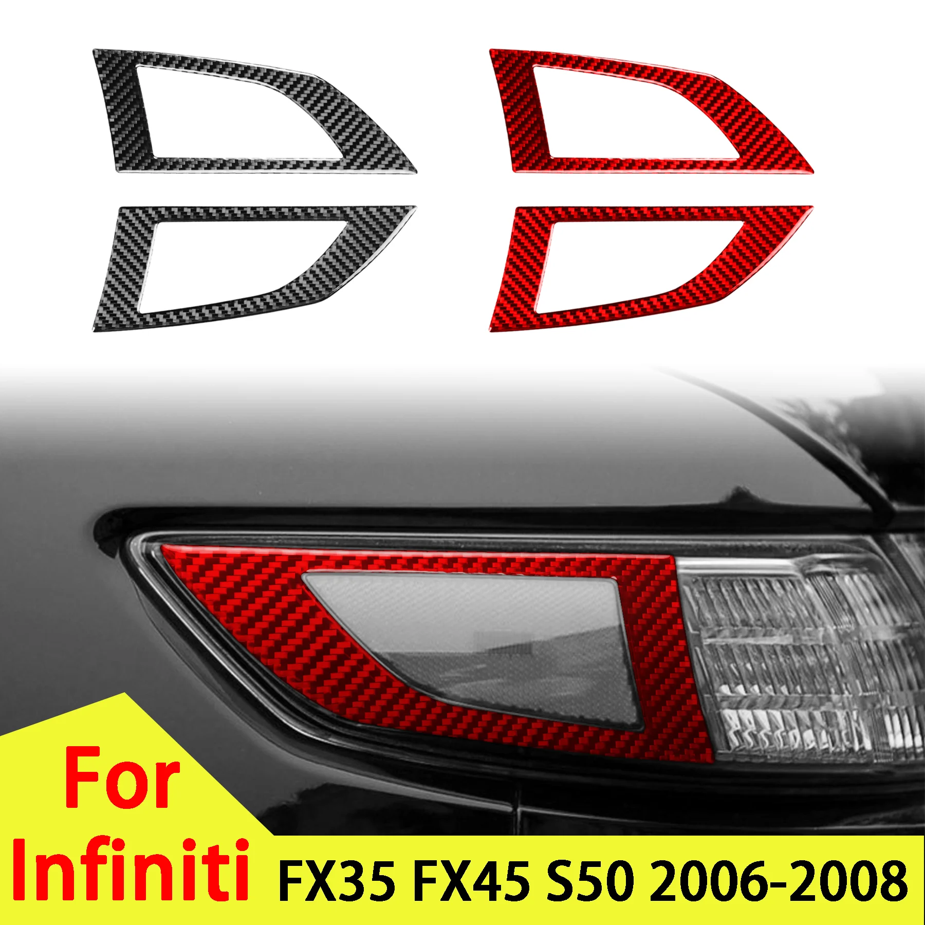Soft Carbon Fiber Car Taillight Inner Side Marker Light Panel For Infiniti FX35 FX45 S50 2006-2008 Interior Accessory Stickers
Soft Carbon Fiber Car Taillight Inner Side Marker Light Panel For Infiniti FX35 FX45 S50 2006-2008 Interior Accessory Stickers