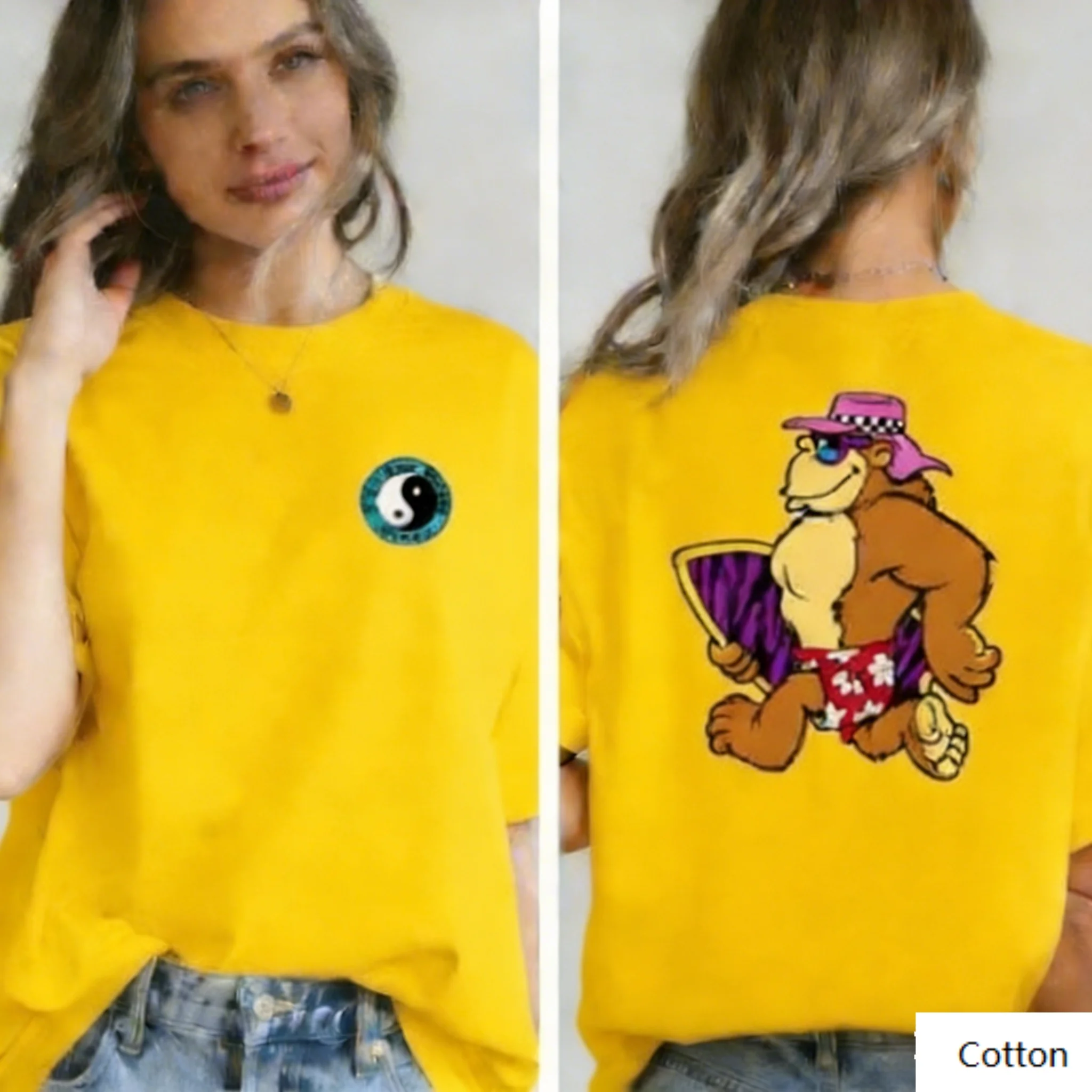 Unisex Cotton T-Shirt, Retro Gorilla Surfer Inspired Print with Yin Yang, Casual Short Sleeve Tee for Game and Surfing Lifestyle
Unisex Cotton T-Shirt, Retro Gorilla Surfer Inspired Print with Yin Yang, Casual Short Sleeve Tee for Game and Surfing Lifestyle