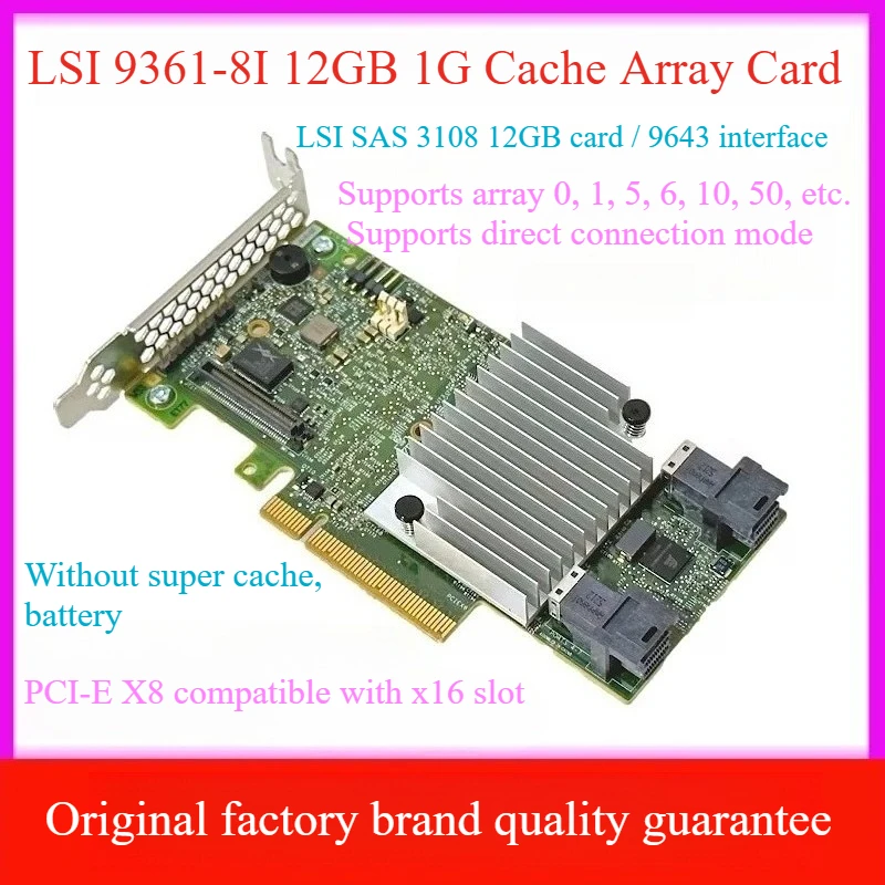 Для RAID-контроллера Supermicro AOC-S3108L-H8IR LSI 9361-8I SAS3 12Gb/s с 2 ГБ кэш-памяти PCIe 3.0 x8
Для RAID-контроллера Supermicro AOC-S3108L-H8IR LSI 9361-8I SAS3 12Gb/s с 2 ГБ кэш-памяти PCIe 3.0 x8