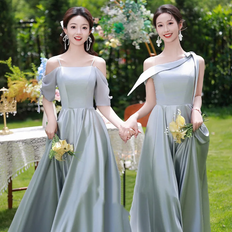 Ele Satin Maids Dr 2024 New Autumn Fairylike High-waisted Long Gown Blue ey Color Suitable for Wedding Par Perform...
Ele Satin Maids Dr 2024 New Autumn Fairylike High-waisted Long Gown Blue ey Color Suitable for Wedding Par Perform...