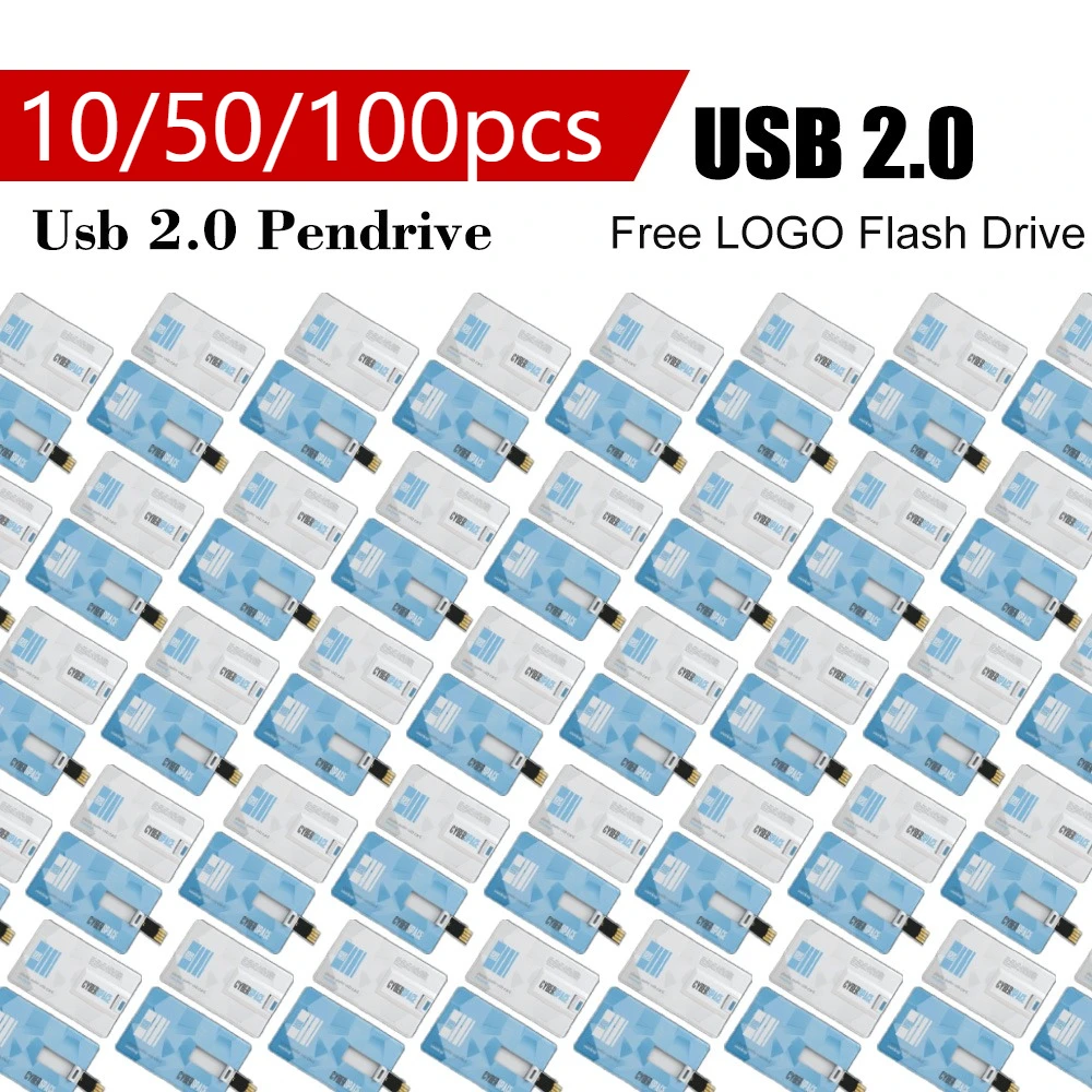 10/50/100pcs Credit Card Memory Storage USB 2.0 Flash Drive 4GB 8GB 16GB 32GB 64GB 128GB Pen Drive Free Custom Logo Gift U Disk
10/50/100pcs Credit Card Memory Storage USB 2.0 Flash Drive 4GB 8GB 16GB 32GB 64GB 128GB Pen Drive Free Custom Logo Gift U Disk