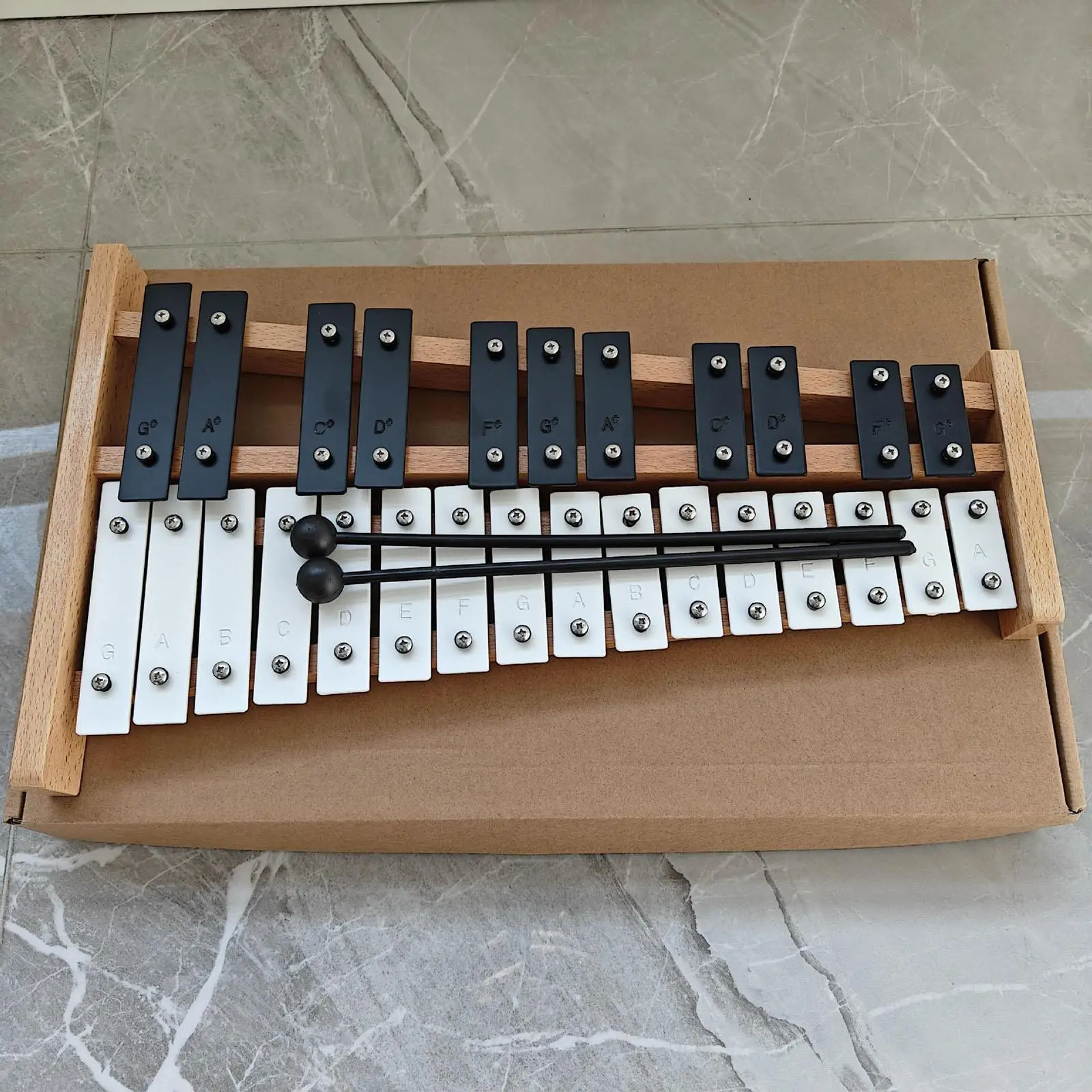 27 Notes Glockenspiel Xylophone 27 Key Motor Skill Educational Portable with 2 Mallets Percussion Instrument for Concert Home
27 Notes Glockenspiel Xylophone 27 Key Motor Skill Educational Portable with 2 Mallets Percussion Instrument for Concert Home