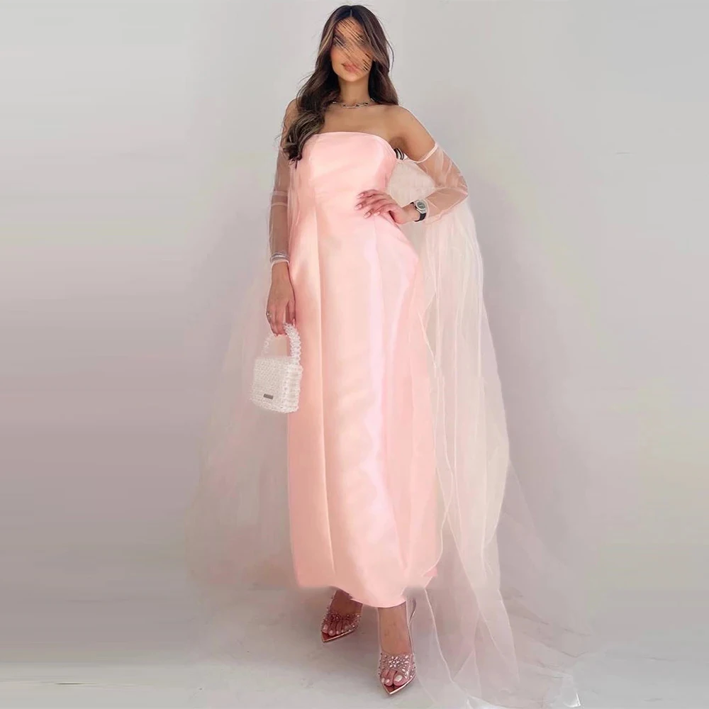 Customized Yipeisha Modern Simple Satin Party Evening Gowns With Tulle Train Strapless Prom Dress Ankle Length Formal Occasion D
Customized Yipeisha Modern Simple Satin Party Evening Gowns With Tulle Train Strapless Prom Dress Ankle Length Formal Occasion D