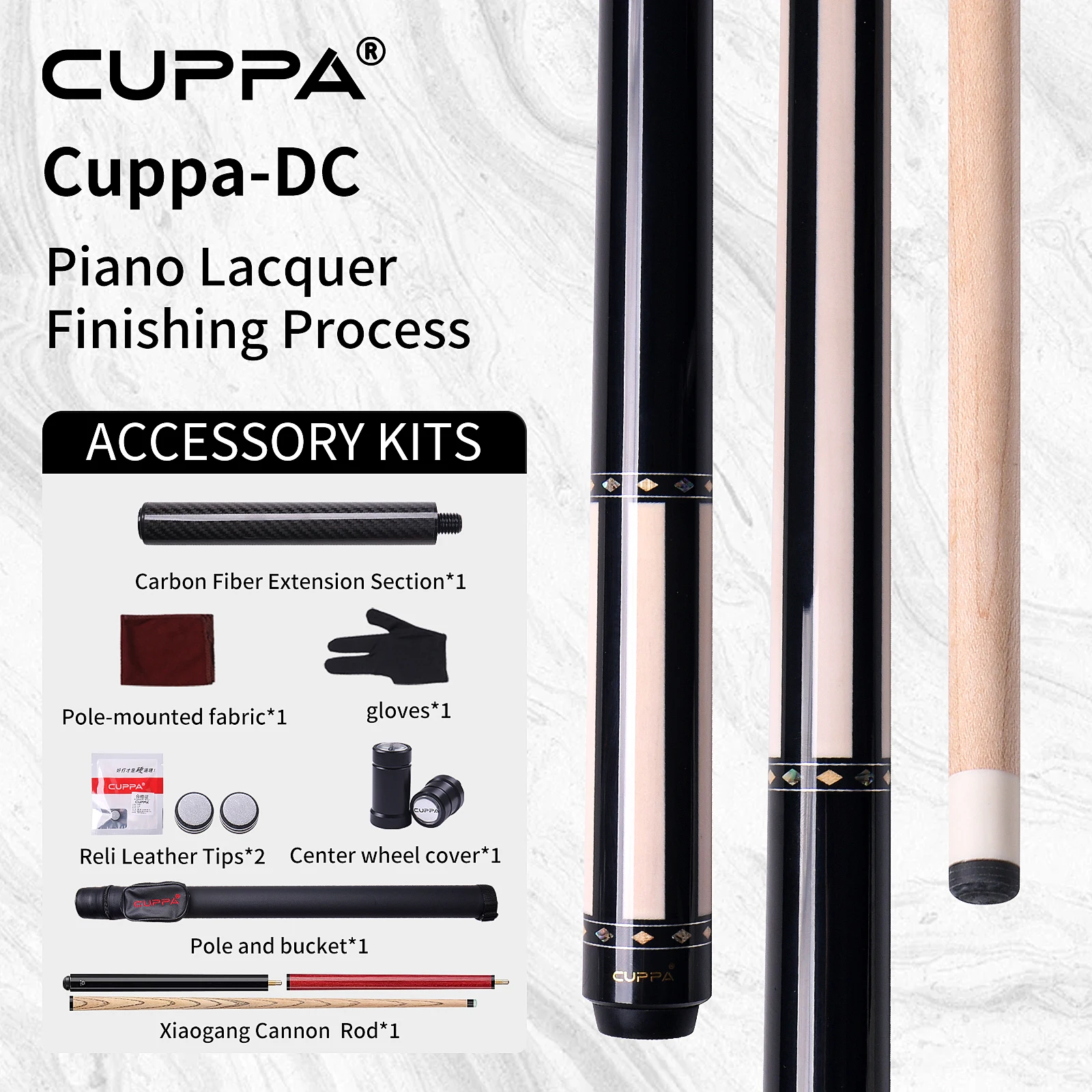 CUPPA Handmade Ebony Pool Cue Stick Set with American maple shaft Ebony Inlaid Butt Radial Joint 11.8mm 12.2mm Tip for players
CUPPA Handmade Ebony Pool Cue Stick Set with American maple shaft Ebony Inlaid Butt Radial Joint 11.8mm 12.2mm Tip for players