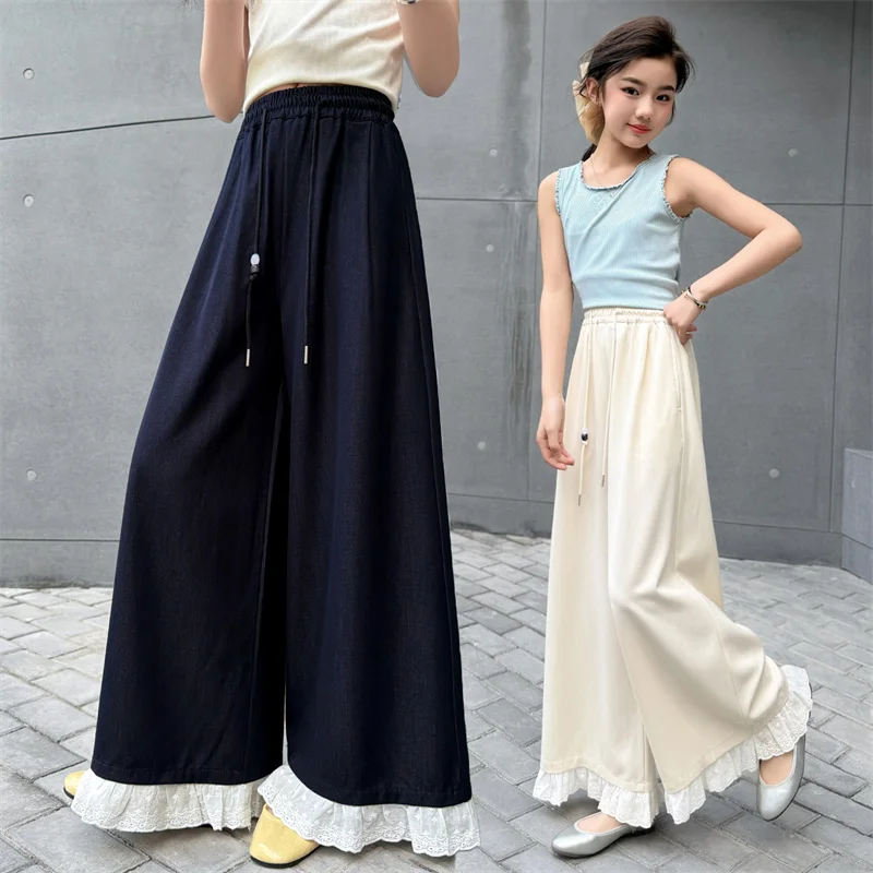 Teenage Girls Wide Leg Pants With Lace 2026 Summer Cool Ice-Silk Kids Casual Loose Soft Pants for Kids 5 7 8 9 10 11 13 12 14Yrs
Teenage Girls Wide Leg Pants With Lace 2026 Summer Cool Ice-Silk Kids Casual Loose Soft Pants for Kids 5 7 8 9 10 11 13 12 14Yrs