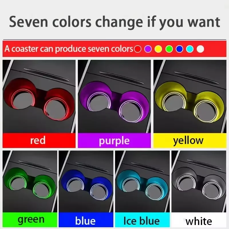 7 Color Changing LED Light Car Cup Holder Lights Decorative Ambient Lighting Glowing Coaster Pads USB Charging Anti Slip Coaster
7 Color Changing LED Light Car Cup Holder Lights Decorative Ambient Lighting Glowing Coaster Pads USB Charging Anti Slip Coaster