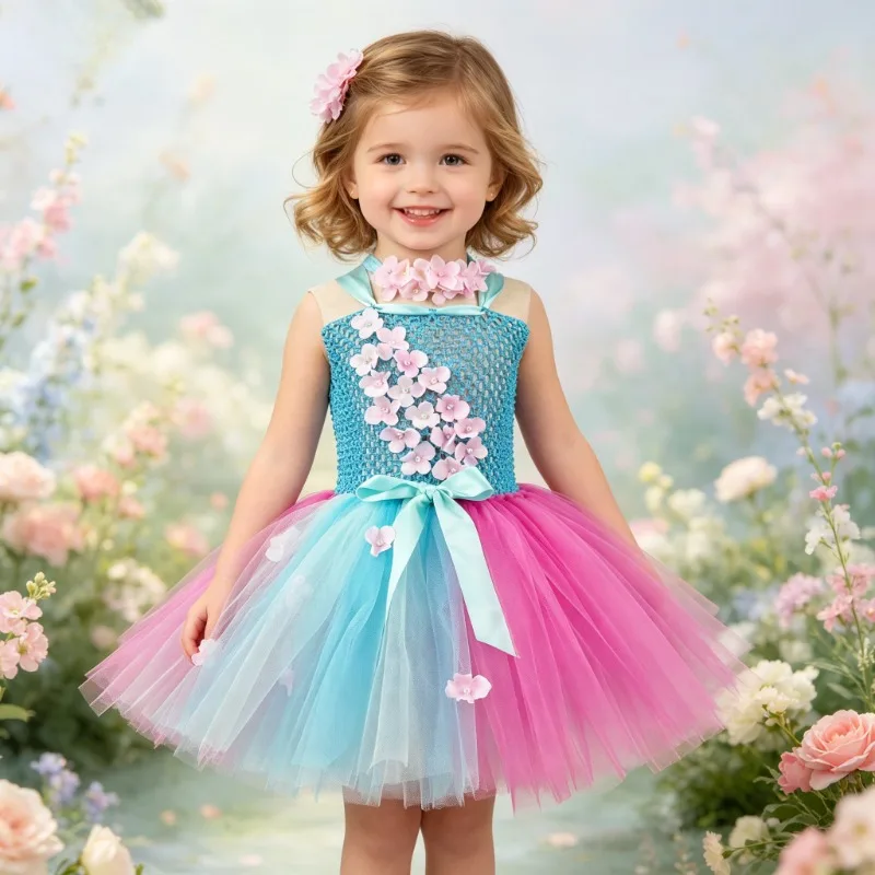 Girls' Tulle Tutu Dress, Elegant Floral Princess Gown, Formal Outfit for Kids' Festivals, Celebrations and Stage Performances
Girls' Tulle Tutu Dress, Elegant Floral Princess Gown, Formal Outfit for Kids' Festivals, Celebrations and Stage Performances