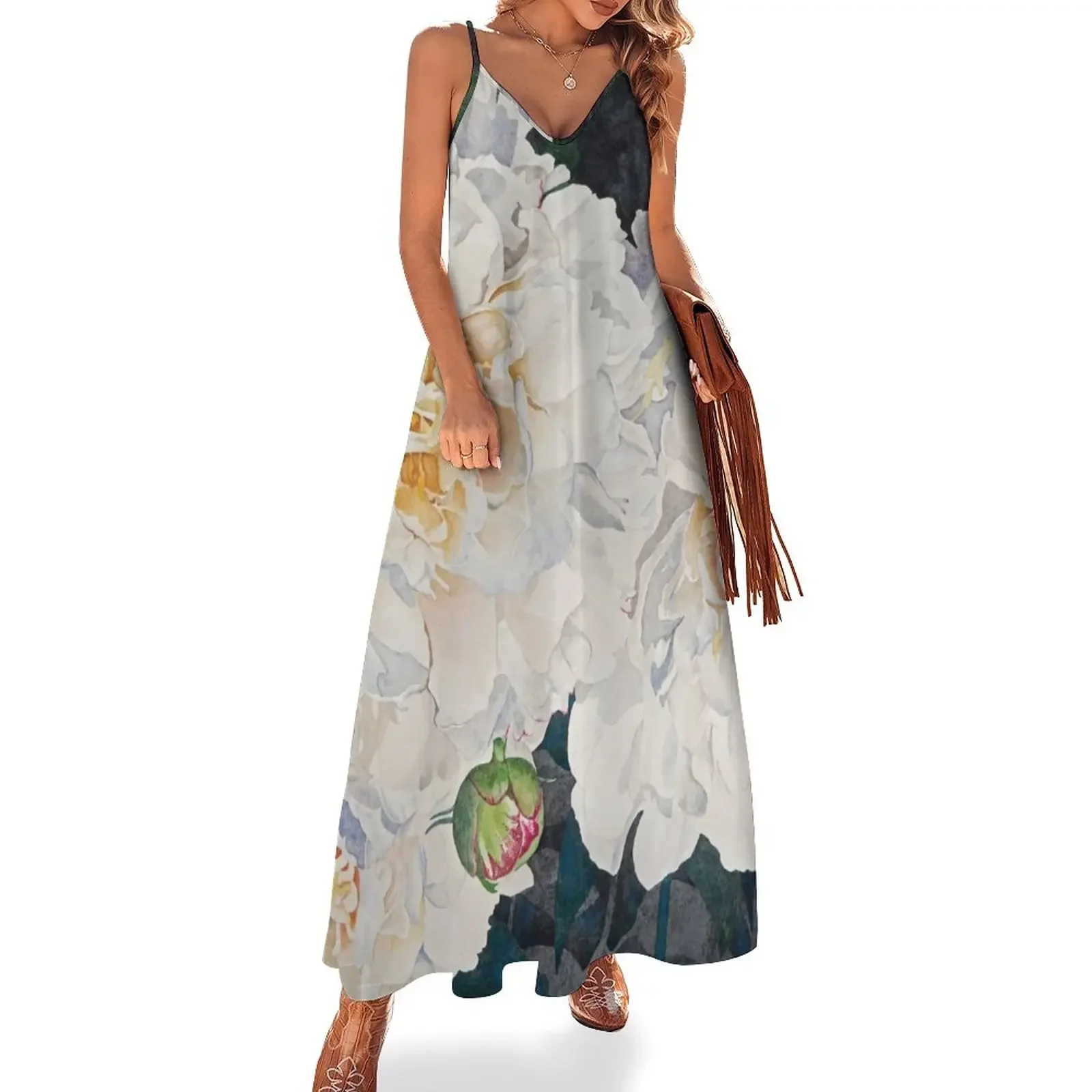 White Peonies Watercolor Sleeveless Dress Women long dress long dresses for women cocktail dresses Dress
White Peonies Watercolor Sleeveless Dress Women long dress long dresses for women cocktail dresses Dress