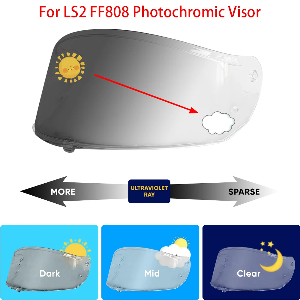 Photochromic Visor Shield Fit for LS2 FF808 Helmet Face Shield Uv Protected Helmet Accessories
Photochromic Visor Shield Fit for LS2 FF808 Helmet Face Shield Uv Protected Helmet Accessories
