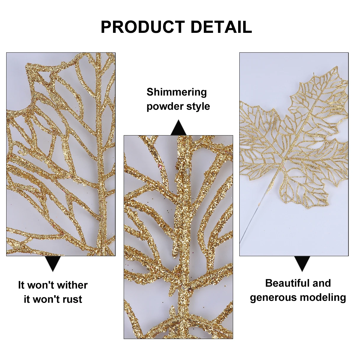 4pcs Golden Artificial Maple Leaves for Christmas Decor Festival Party Handmade Crafts Simulation Leaf ornaments Artificial
4pcs Golden Artificial Maple Leaves for Christmas Decor Festival Party Handmade Crafts Simulation Leaf ornaments Artificial
