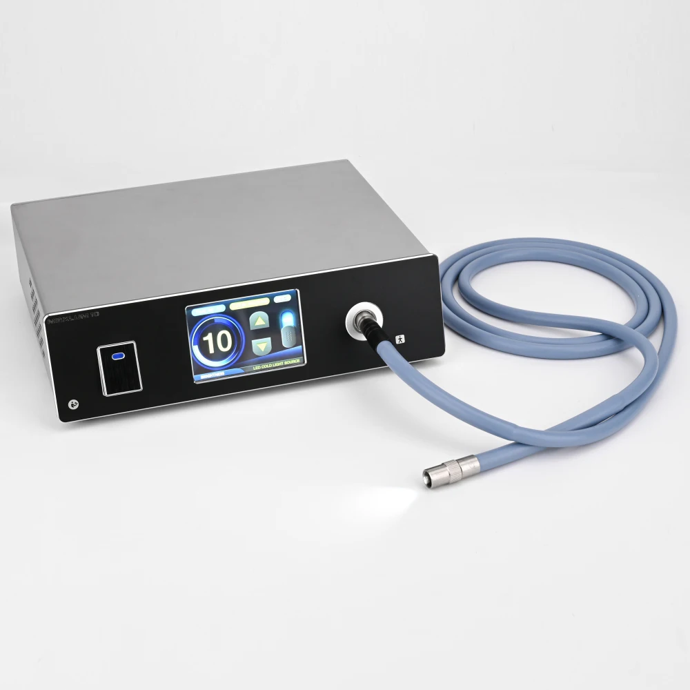 Advanced Portable 100W LED Cold Light Source With Optical Fiber Cable for Medical Endoscopy Surgery
Advanced Portable 100W LED Cold Light Source With Optical Fiber Cable for Medical Endoscopy Surgery