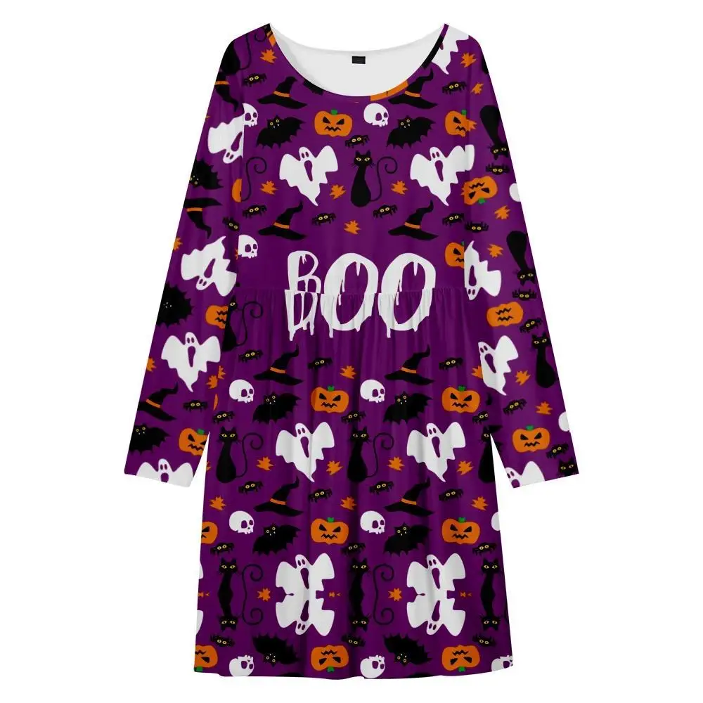 2022 Autumn Vintage Long Sleeve Purple Print Dress Retro Halloween Costumes Women Round Neck Party Dresses
2022 Autumn Vintage Long Sleeve Purple Print Dress Retro Halloween Costumes Women Round Neck Party Dresses