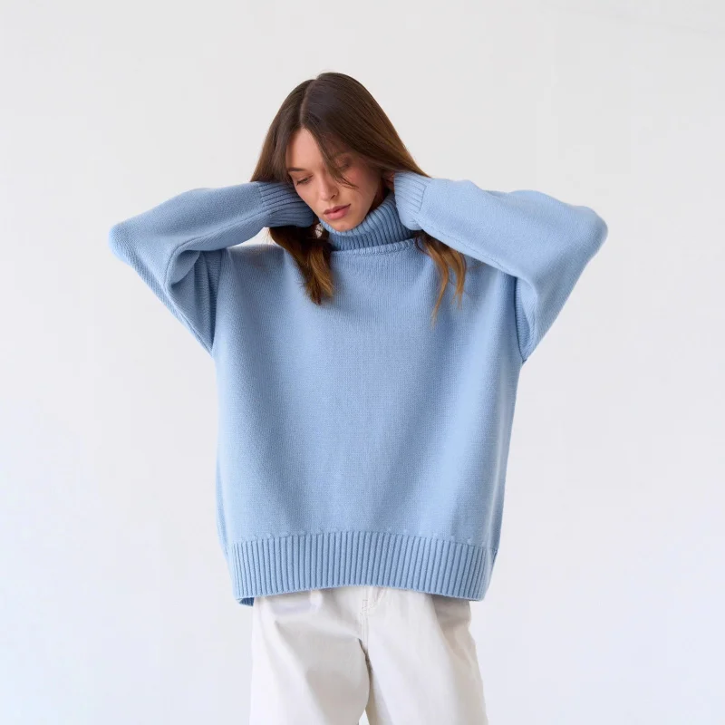 Cross-border Solid Color Turtleneck Sweater2025European and American Style Loose Knit Sweater for Autumn and WinterInsAmazon Pul
Cross-border Solid Color Turtleneck Sweater2025European and American Style Loose Knit Sweater for Autumn and WinterInsAmazon Pul